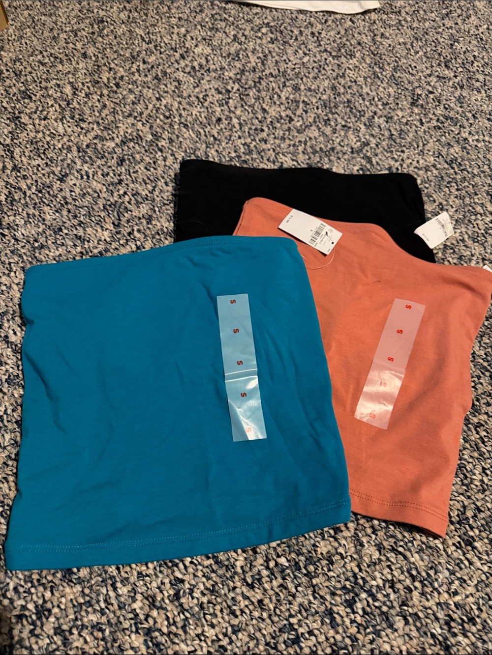 Old Navy Women's Tube Camisoles in Blue, Coral, and Black (Lot of 3)